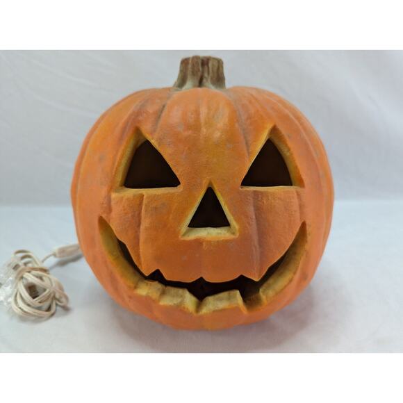 1993 Trendmasters Halloween Foam Blow Mold Pumpkin Jack O Lantern 10" - Picture 2 of 12